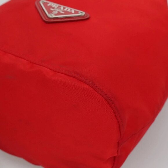 PRADA Pouch Nylon Red Silver Auth BA2656 - Picture 3 of 16